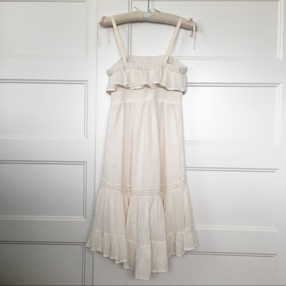 Anthropologie Cream high-low Dress XS - Picture 2 of 3